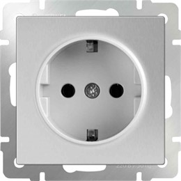 Розетка с заземлением Werkel WL06-SKG-01-IP20 серебряный