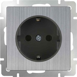 Розетка с заземлением Werkel WL02-SKG-01-IP20 глянцевый никель
