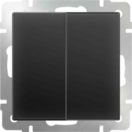 Выключатель двухклавишный Werkel WL08-SW-2G черный матовый