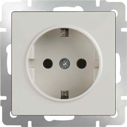 Розетка с заземлением и шторками Werkel WL03-SKGS-01-IP44-ivory слоновая кость