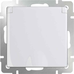Розетка влагозащ. с зазем. с защит. крышкой и шторками Werkel WL01-SKGSC-01-IP44 белая