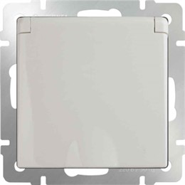 Розетка влагозащ. с зазем. с защит. крышкой и шторками Werkel WL03-SKGSC-01-IP44-ivory слоновая кость
