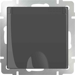 Розетка влагозащ. с зазем. с защит. крышкой и шторками Werkel WL07-SKGSC-01-IP44 серо-коричневый