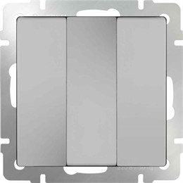 Выключатель трехклавишный Werkel WL06-SW-3G серебряный