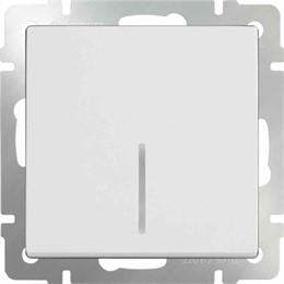 Выключатель одноклавишный проходной с подсветкой Werkel WL01-SW-1G-2W-LED белый