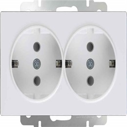 Розетка двойная с заземлением Werkel WL01-SKG-02-IP20 белая