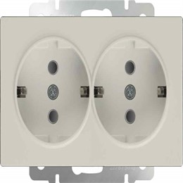 Розетка двойная с заземлением Werkel WL03-SKG-02-IP20 слоновая кость