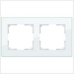 Рамка Werkel Favorit 2 поста WL01-Frame-02-white стекло белое