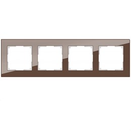 Рамка Werkel Favorit 4 поста WL01-Frame-04 Мокко, стекло
