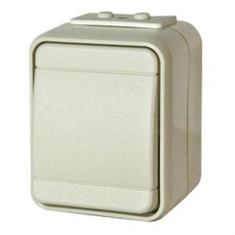 Переключатель одноклавишный наружный 10А 250V IP44 открытая установка Elso Aqua-Top серый