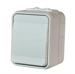 Переключатель одноклавишный наружный 10А 250V IP44 открытая установка Elso Aqua-Top белый