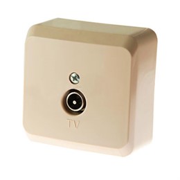 Розетка Этюд Lexel TV единственная 0,7dB открытой установки кремовый