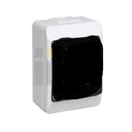 Выключатель одноклавишный ИЭК Гермес открытой установки IP44 черный ВС20-1-0-ГЧ