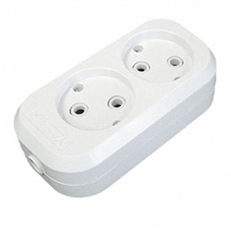 Колодка розеточная TDM ELECTRIC 2 гнезда 2П б/з 10А 250В белая