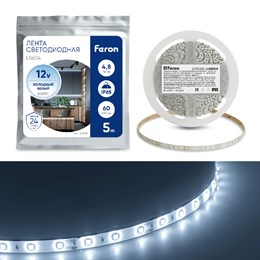 Cветодиодная LED лента Feron LS604, 60SMD(2835)/м 4.8Вт/м  5м IP65 12V 6500К