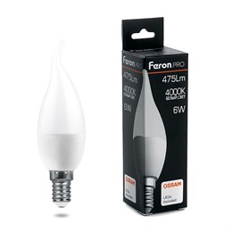 Лампа светодиодная Feron.PRO LB-1306 Свеча E14 6W 175-265V 4000K