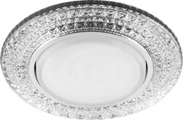 Светильник встраиваемый с белой LED подсветкой Feron CD4020 потолочный GX53 без лампы прозрачный