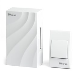 Звонок с кнопкой проводной Feron DB-102 электромеханический белый 230V 119х70х37мм