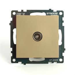 Розетка телевизионная 1-местная (механизм), STEKKER, GLS00-7108-08, 75 Ом, 5-862МГц, серия Катрин, золото