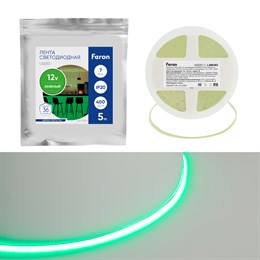 Лента светодиодная 400SMD(2110)/ 7Вт/м 12V 5000*3*1.8мм зеленый, IP20, LS630 FERON