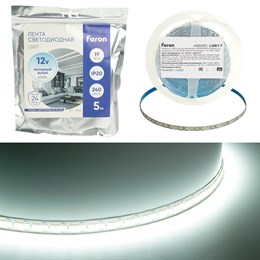LS617 FERON 240SMD(2835)/м 19Вт/м 12V 5000*10*1.22мм 6500К, IP20