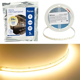 LS503 240SMD(2835)/м 22Вт/м 24V 5000*10*1.22мм 3000К, IP20 FERON