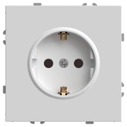 Розетка 1-местная с защитной шторкой с/з (механизм), STEKKER, 250В, 16А, серия Эмили, RST16-5110-01, белый фарфор, soft touch