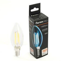 Лампа светодиодная Feron.PRO LB-1208 Свеча E14 8W 175-265V 6400K