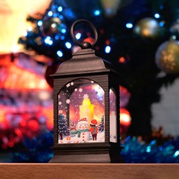 Световая фигура Свеча "Снеговик" 1LED (батарейки в компл), 12,5см, черный, LT127