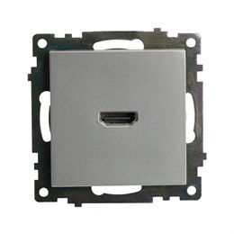 Розетка HDMI 2.1, Type A (механизм), STEKKER GLS00-7118-03, серия Катрин, серебро