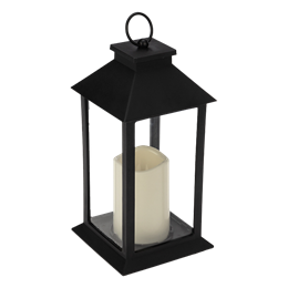 Декор-ый LED светильник со Свечой, черн., 3-AAA, 140x140x290