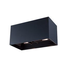 FL-LED WallBeam-H-UD006-2 4x3W-UP/DN BK 0-120° CCT-3000K+4000K+6000K 200x100x100мм IP65 - с-к настен