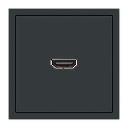 Розетка HDMI 2.0 Type A (механизм), серия Эмили, STEKKER, RST00-5118-05, черный уголь, soft touch
