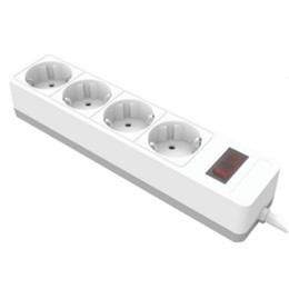 Сетевой фильтр 4-местный с/з STEKKER HM20-41-05 3x1мм2, 5 м, серия Optima, белый