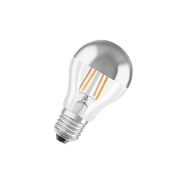 LED CLAS A 50 MIRROR S P 6.5W/827 230V FIL E27 650Lm d60*105 (зерк. купол) - лампа OSRAM