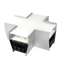 Светильник коннектор Feron AL4036X 6W 660Lm 3000К-4000К-6400K, X-образный, с ручным переключением режимов, серебро, 160*160*70мм возмож. соедин. в линию,серия RetailRay