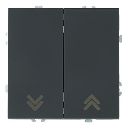 Выключатель 2-клавишный самовозвратный (механизм), STEKKER, 250В, 10А, серия Эмили, RSW10-5113-05, черный уголь, soft touch