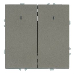 Выключатель 2-клавишный c индикатором (механизм), STEKKER, 250В, 10А, серия Эмили, RSW10-5102-09, антрацит, soft touch