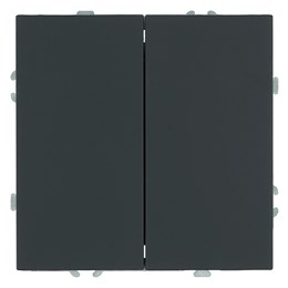 Выключатель 2-клавишный (механизм), СЗК, STEKKER, 250В, 10А, серия Эмили, RSW10-5104-05ZK, черный уголь, soft touch