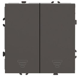 Выключатель 2-клавишный самовозвратный (механизм), STEKKER. 250В, 10А, серия Эмили, RSW10-5113-09, антрацит, soft touch