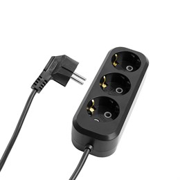 Удлинитель 3-местный б/з Stekker, HM01-31-02, 2м, 3x0,75, серия Home (У10-002),черный