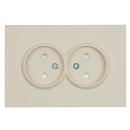 Розетка 2-местная с защитной шторкой, STEKKER,  б/з, 250В, 16А, серия Эмили, RST16-5116-08, кашемир, soft touch