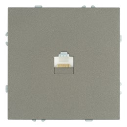 Розетка компьютерная 1-местная RJ-45 (механизм), STEKKER, серия Эмили, RST00-5117-09, антрацит, soft touch