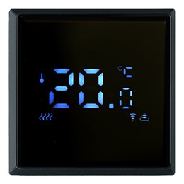 Терморегулятор Wi-Fi (механизм), STEKKER, 250В, 3500Вт, серия Эмили, RSW00-5119-05, черный уголь, soft touch