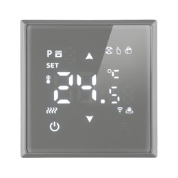 Терморегулятор Wi-Fi (механизм), STEKKER, 250В, 3500Вт, серия Эмили, RSW00-5119-10, платиново-серый, soft touch