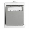 Выключатель 1-клавишный с окном для маркировки самовозвратный STEKKER, PSW10-214-54, открытой установки, 250В, 10А, IP54, белый/серый - фото 100572