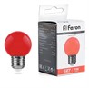 Лампа светодиодная Feron LB-37 Шарик E27 1W 230V Красный - фото 102600
