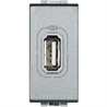 NT4285C Bticino LivingLight Зарядка USB для мобильных устройств. размер 1 модуль. цвет алюминий - фото 28670