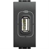 L4285C Bticino LivingLight. Зарядка USB для мобильных устройств. размер 1 модуль. цвет антрацит - фото 28671
