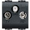L4210D Bticino LivingLight. Тройная коаксиальная оконечная розетка для TV - фото 28755